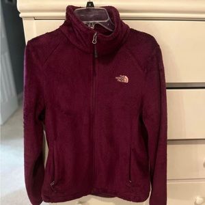 North face women’s zip up fleece (size: large)!